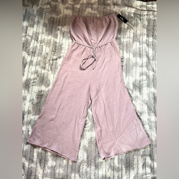 Thanks a Yacht Dusty Lavender Strapless Jumpsuit Size Medium - Picture 2 of 7
